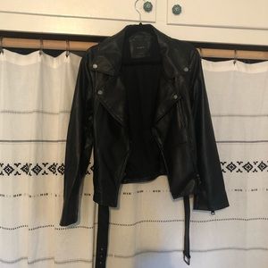 Fake black leather jacket